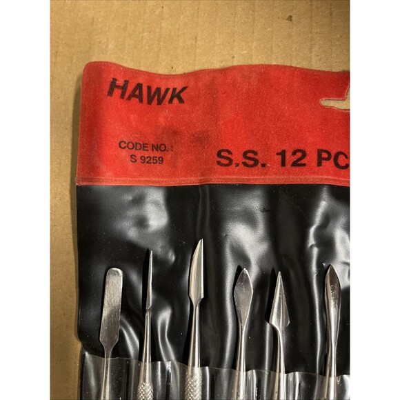 Hawk Pick Set Of 12 NEW wax carving set and pottery needle tools Double sided - Picture 3 of 8